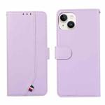 For iPhone 13 ABEEL Delicate Texture Splicing RFID Leather Phone Case(Purple)