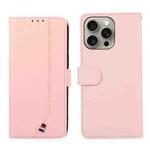 For iPhone 14 Pro ABEEL Delicate Texture Splicing RFID Leather Phone Case(Pink)