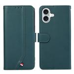 For iPhone 17 ABEEL Delicate Texture Splicing RFID Leather Phone Case(Green)