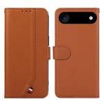 For iPhone 17 Air ABEEL Delicate Texture Splicing RFID Leather Phone Case(Brown)