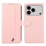 For iPhone 17 Pro Max ABEEL Delicate Texture Splicing RFID Leather Phone Case(Pink)