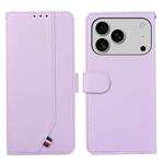 For iPhone 17 Pro Max ABEEL Delicate Texture Splicing RFID Leather Phone Case(Purple)