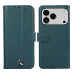 For iPhone 17 Pro Max ABEEL Delicate Texture Splicing RFID Leather Phone Case(Green)