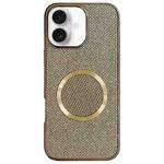 For iPhone 16 Plus Electroplating PC Glitter Grain MagSafe Phone Case(Gold)
