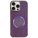 For iPhone 13 Pro Max Electroplating PC Glitter Grain MagSafe Phone Case(Purple)