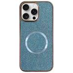 For iPhone 13 Pro Max Electroplating PC Glitter Grain MagSafe Phone Case(Blue)