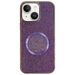 For iPhone 13 Electroplating PC Glitter Grain MagSafe Phone Case(Purple)