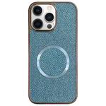 For iPhone 12 Pro Electroplating PC Glitter Grain MagSafe Phone Case(Blue)