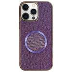 For iPhone 12 Pro Max Electroplating PC Glitter Grain MagSafe Phone Case(Purple)