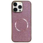 For iPhone 12 Pro Max Electroplating PC Glitter Grain MagSafe Phone Case(Pink)