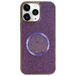 For iPhone 11 Pro Max Electroplating PC Glitter Grain MagSafe Phone Case(Purple)