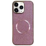 For iPhone 11 Pro Max Electroplating PC Glitter Grain MagSafe Phone Case(Pink)