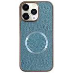 For iPhone 11 Pro Max Electroplating PC Glitter Grain MagSafe Phone Case(Blue)
