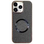 For iPhone 11 Pro Electroplating PC Glitter Grain MagSafe Phone Case(Black)