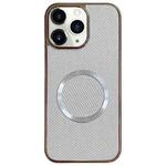 For iPhone 11 Pro Electroplating PC Glitter Grain MagSafe Phone Case(White)