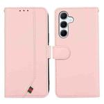 For Samsung Galaxy A17 5G ABEEL Delicate Texture Splicing RFID Leather Phone Case(Pink)