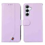 For Samsung Galaxy A17 5G ABEEL Delicate Texture Splicing RFID Leather Phone Case(Purple)