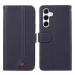 For Samsung Galaxy A17 5G ABEEL Delicate Texture Splicing RFID Leather Phone Case(Blue)