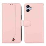 For Samsung Galaxy A07 5G ABEEL Delicate Texture Splicing RFID Leather Phone Case(Pink)
