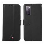 For Samsung Galaxy S20 FE ABEEL Delicate Texture Splicing RFID Leather Phone Case(Black)