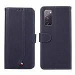 For Samsung Galaxy S20 FE ABEEL Delicate Texture Splicing RFID Leather Phone Case(Blue)