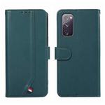 For Samsung Galaxy S20 FE ABEEL Delicate Texture Splicing RFID Leather Phone Case(Green)