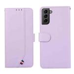 For Samsung Galaxy S21+ ABEEL Delicate Texture Splicing RFID Leather Phone Case(Purple)