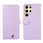 For Samsung Galaxy S21 Ultra 5G ABEEL Delicate Texture Splicing RFID Leather Phone Case(Purple)