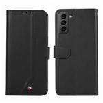 For Samsung Galaxy S21 5G ABEEL Delicate Texture Splicing RFID Leather Phone Case(Black)