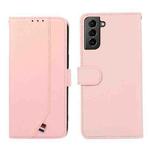 For Samsung Galaxy S21 5G ABEEL Delicate Texture Splicing RFID Leather Phone Case(Pink)