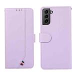For Samsung Galaxy S21 5G ABEEL Delicate Texture Splicing RFID Leather Phone Case(Purple)
