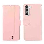 For Samsung Galaxy S22+ 5G ABEEL Delicate Texture Splicing RFID Leather Phone Case(Pink)