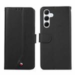 For Samsung Galaxy S23 FE 5G ABEEL Delicate Texture Splicing RFID Leather Phone Case(Black)