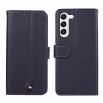 For Samsung Galaxy S23+ 5G ABEEL Delicate Texture Splicing RFID Leather Phone Case(Blue)