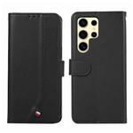 For Samsung Galaxy S23 Ultra 5G ABEEL Delicate Texture Splicing RFID Leather Phone Case(Black)