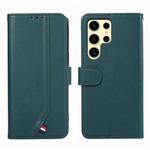 For Samsung Galaxy S23 Ultra 5G ABEEL Delicate Texture Splicing RFID Leather Phone Case(Green)