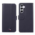 For Samsung Galaxy S24+ 5G ABEEL Delicate Texture Splicing RFID Leather Phone Case(Blue)