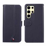 For Samsung Galaxy S24 Ultra 5G ABEEL Delicate Texture Splicing RFID Leather Phone Case(Blue)
