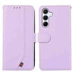For Samsung Galaxy S25 FE 5G ABEEL Delicate Texture Splicing RFID Leather Phone Case(Purple)