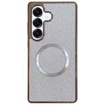 For Samsung Galaxy S24 FE 5G Electroplating PC Glitter Grain MagSafe Phone Case(White)