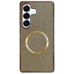 For Samsung Galaxy S23 FE 5G Electroplating PC Glitter Grain MagSafe Phone Case(Gold)