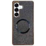 For Samsung Galaxy S23 FE 5G Electroplating PC Glitter Grain MagSafe Phone Case(Black)