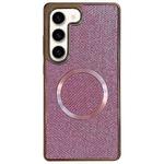 For Samsung Galaxy S23 5G Electroplating PC Glitter Grain MagSafe Phone Case(Pink)