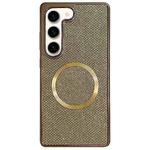 For Samsung Galaxy S23+ 5G Electroplating PC Glitter Grain MagSafe Phone Case(Gold)