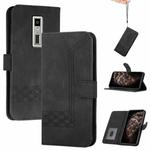 For Kyocera Urbano V04 KYV45 Cubic Skin Feel Flip Leather Phone Case(Black)