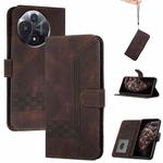 For TCL 60R 5G Cubic Skin Feel Flip Leather Phone Case(Brown)