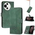 For TCL 60 SE / TCL 605 Cubic Skin Feel Flip Leather Phone Case(Green)