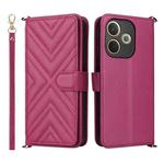 For OPPO A5 Pro 5G Global Multifunctional 6-Card Slots Leather Phone Case with Wrist Strap(Rose Red)