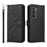 For OPPO Reno12 Pro 5G Global Multifunctional 6-Card Slots Leather Phone Case with Wrist Strap(Black)