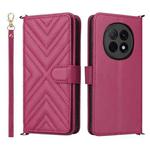 For OPPO F29 Pro 5G Global Multifunctional 6-Card Slots Leather Phone Case with Wrist Strap(Rose Red)
